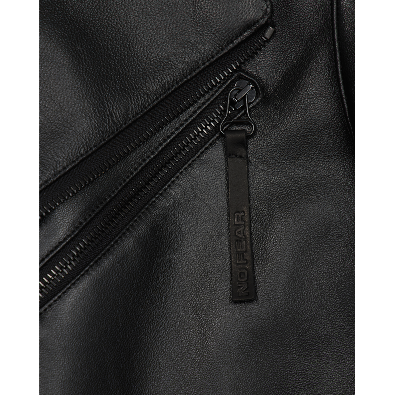 No Fear x Opium Hooded Lambskin Biker Black4