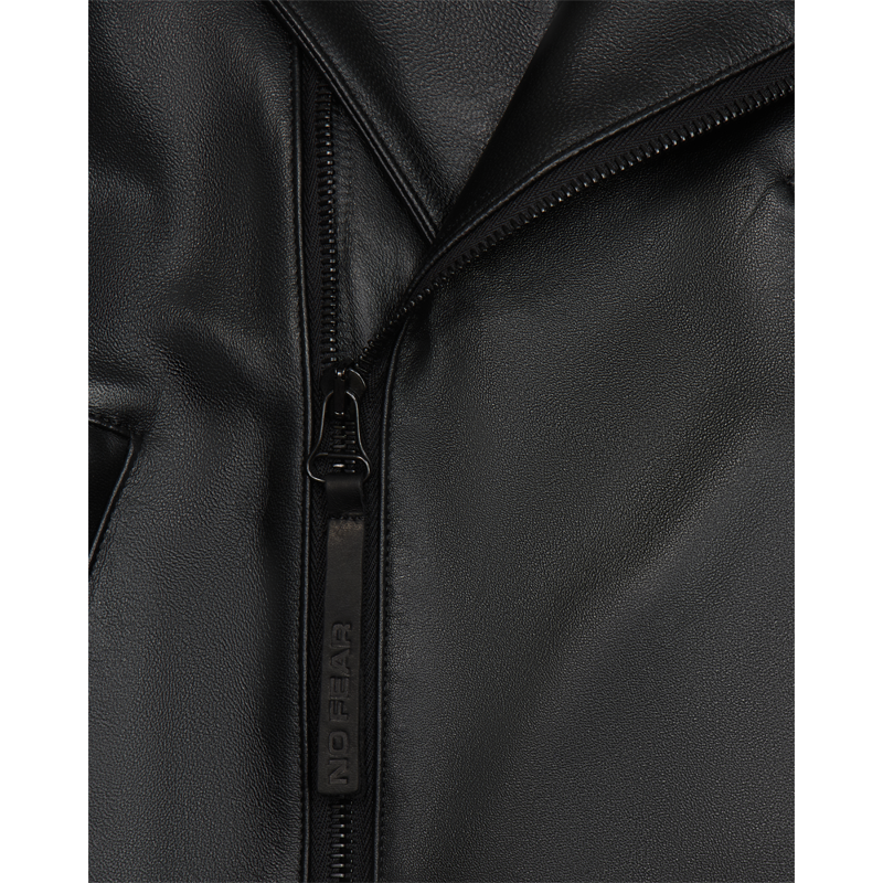 No Fear x Opium Hooded Lambskin Biker Black5