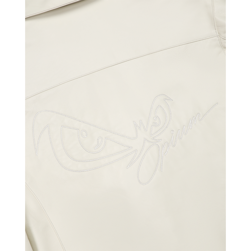 No Fear x Opium Hooded Lambskin Biker White3