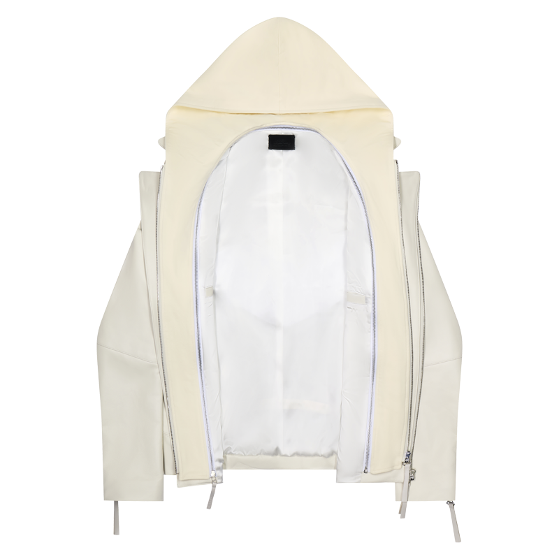 No Fear x Opium Hooded Lambskin Biker White7