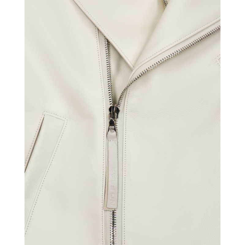 No Fear x Opium Hooded Lambskin Biker White5
