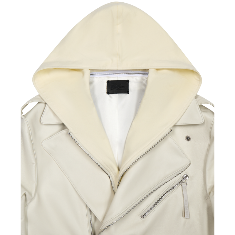 No Fear x Opium Hooded Lambskin Biker White6