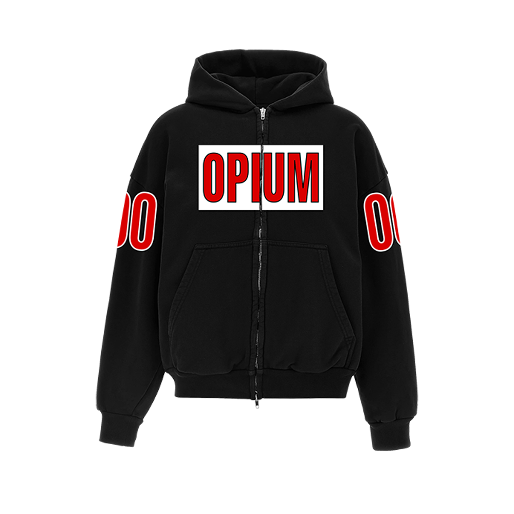 Opium 00 Red Zip Hoodie front