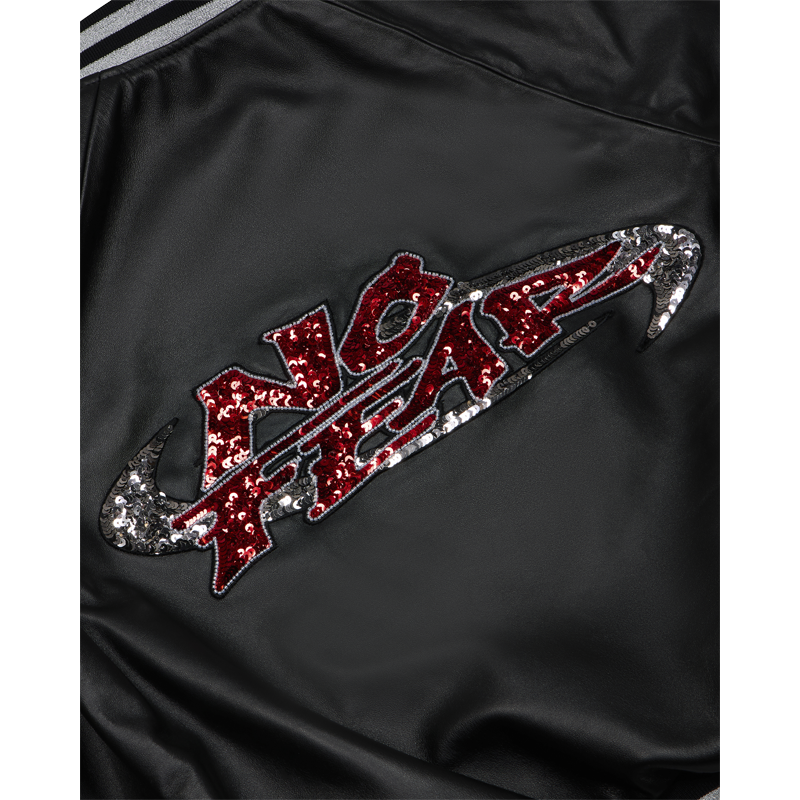No Fear x Opium Lambskin Sequin Bomber Black3
